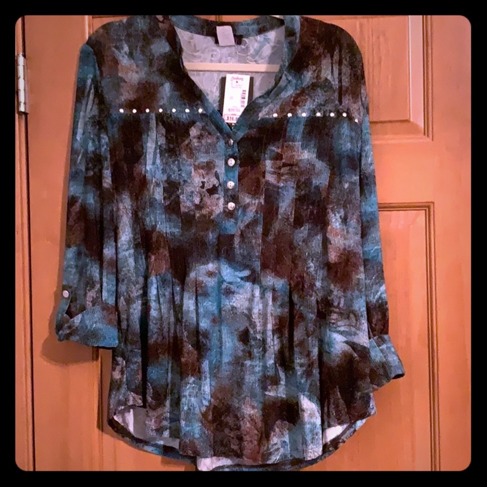 Teal and Brown NWT Blouse